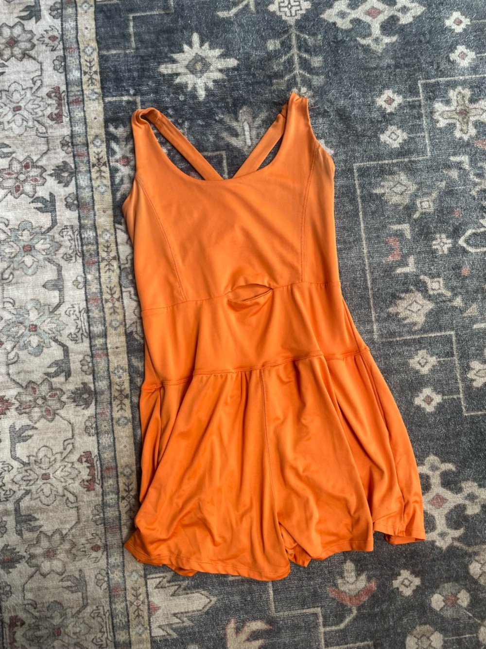Amazon Orange Sleeveless Romper Jumpsuit
